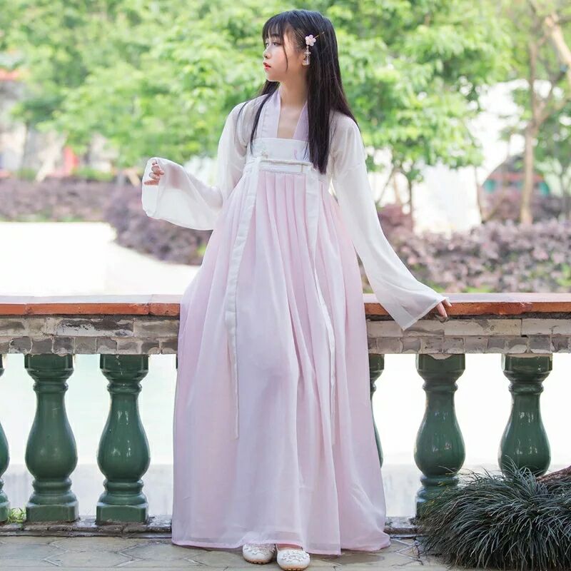 飄逸清新淡雅漢服，家佳樂文學(xué)襦裙廣袖流仙裙