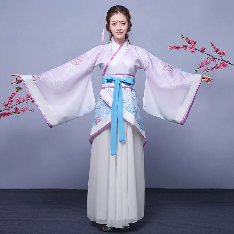 襦裙套裝仙女漢服，家佳樂文學曲裾齊腰古裝圖片