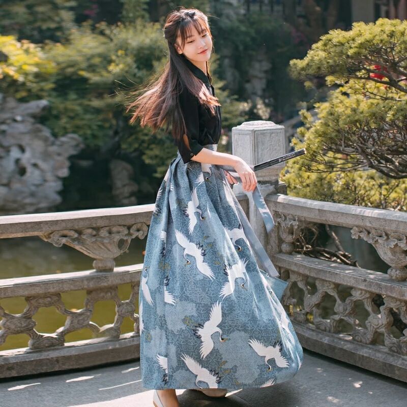 家佳樂(lè)文學(xué)江南素兮漢服，復(fù)古套裙?jié)h服圖片