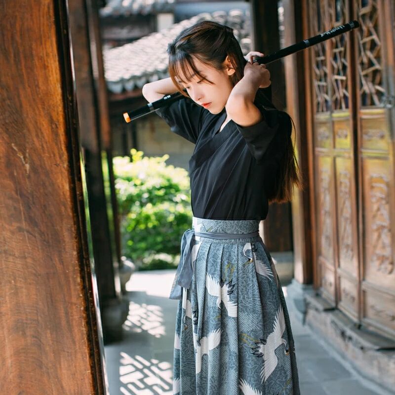 家佳樂(lè)文學(xué)江南素兮漢服，復(fù)古套裙?jié)h服圖片