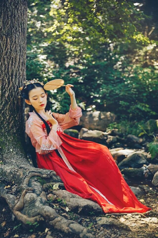 婉娘齊胸襦裙，清新淡雅漢服圖片