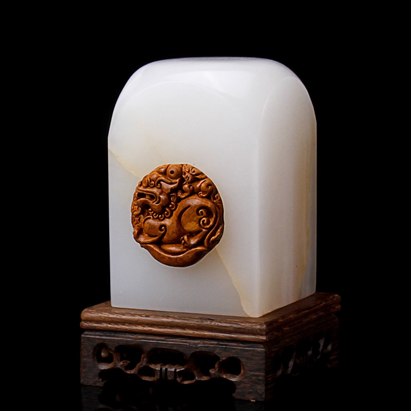 文人雅趣，玉雕印章