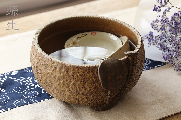 日式陶瓷水盂，可用作茶洗筆洗