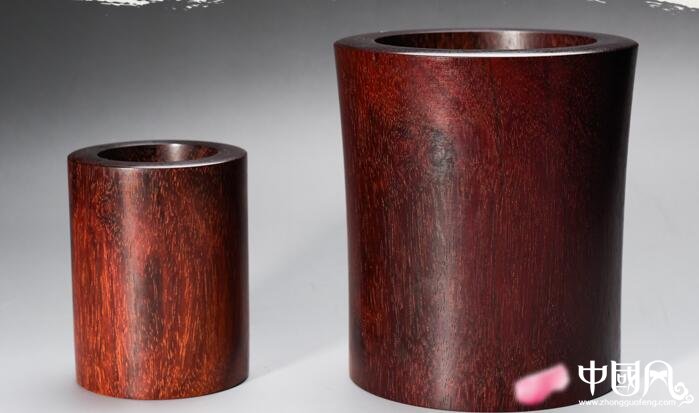 小葉紫檀筆筒，紅木筆筒