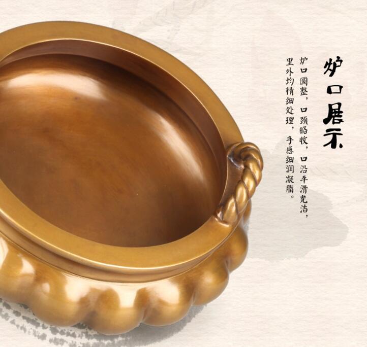 純銅香爐，索耳橘囊爐精銅香爐
