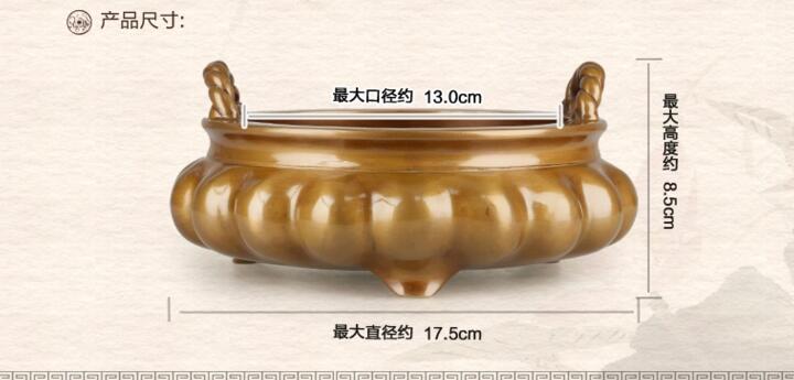 純銅香爐，索耳橘囊爐精銅香爐