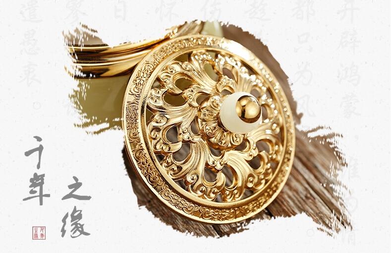 銅鑲玉香爐，純銅盤香爐