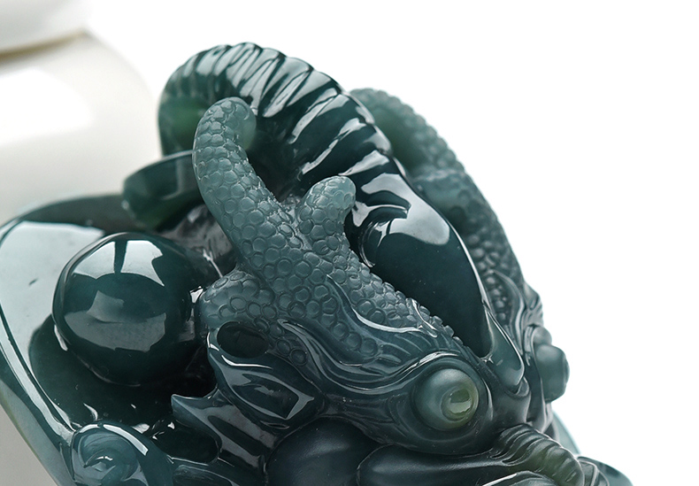 果敢翡翠，藍(lán)水翡翠龍牌玉器