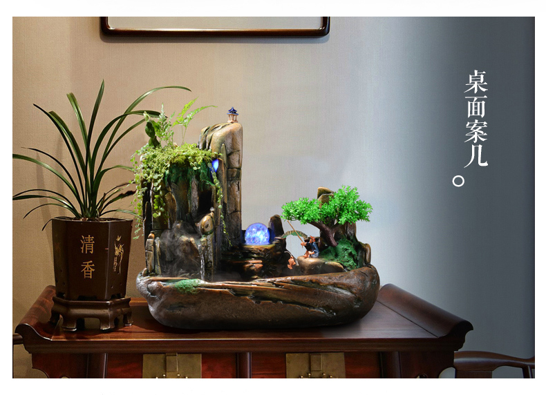 假山流水噴泉，招財假山噴泉流水盆景