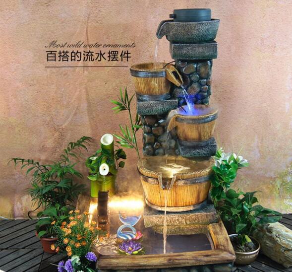 庭院田園假山魚(yú)池風(fēng)水輪擺件，不利方位