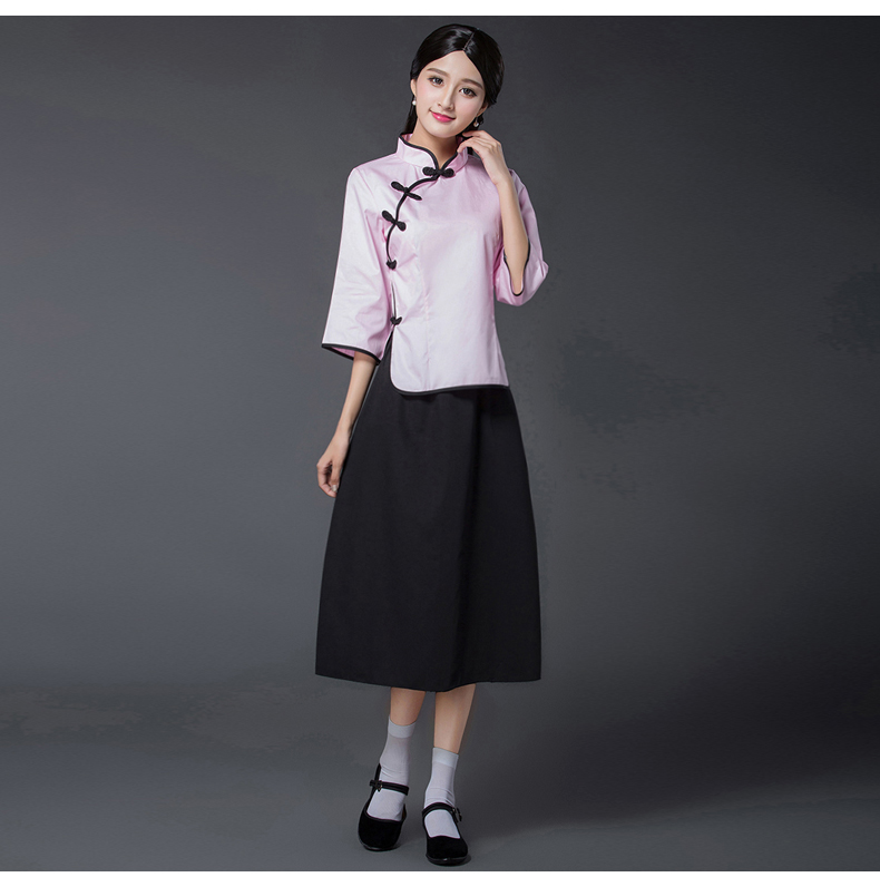 民國(guó)風(fēng)學(xué)生裝五四青年裝，復(fù)古服裝女裝中山裝