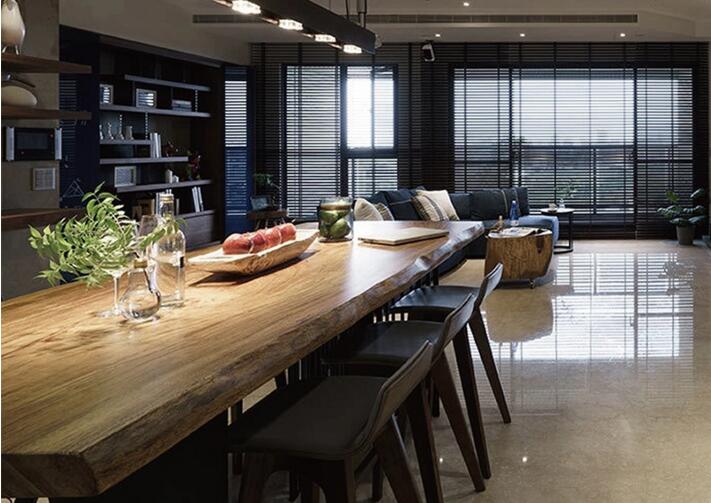 復(fù)古工業(yè)風北歐實木鐵藝餐桌