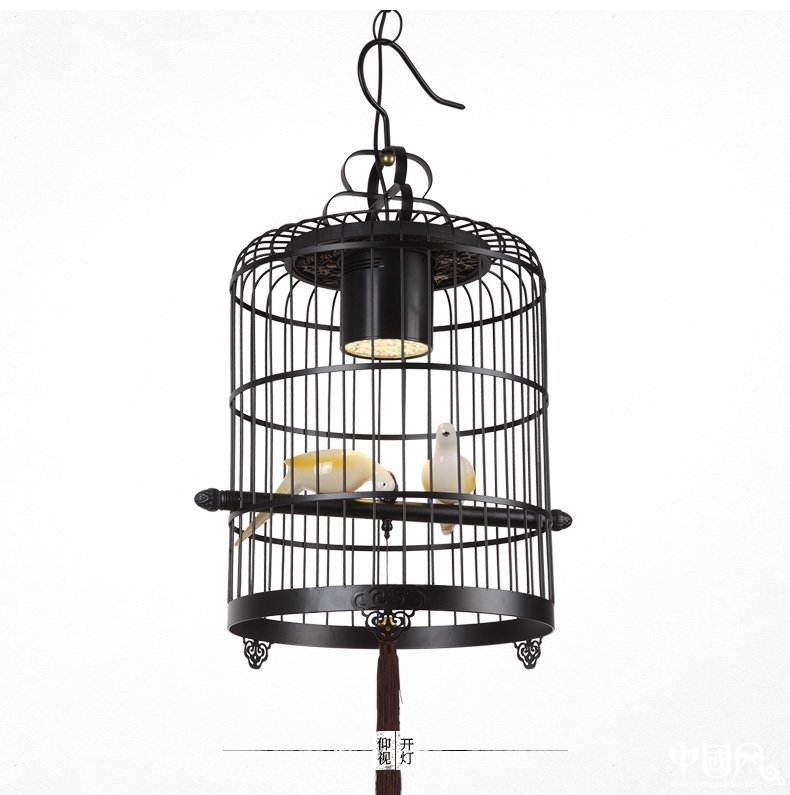 新中式鳥籠吊燈鳥籠燈，家佳樂文學(xué)十足