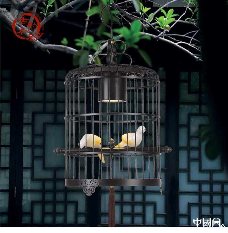新中式鳥籠吊燈鳥籠燈，家佳樂文學(xué)十足