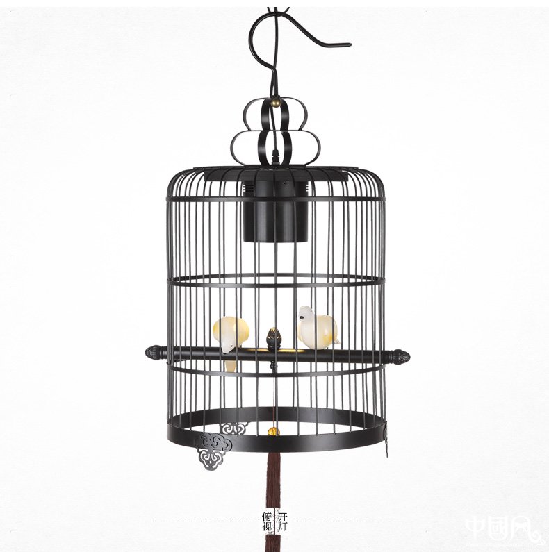 新中式鳥籠吊燈鳥籠燈，家佳樂文學(xué)十足