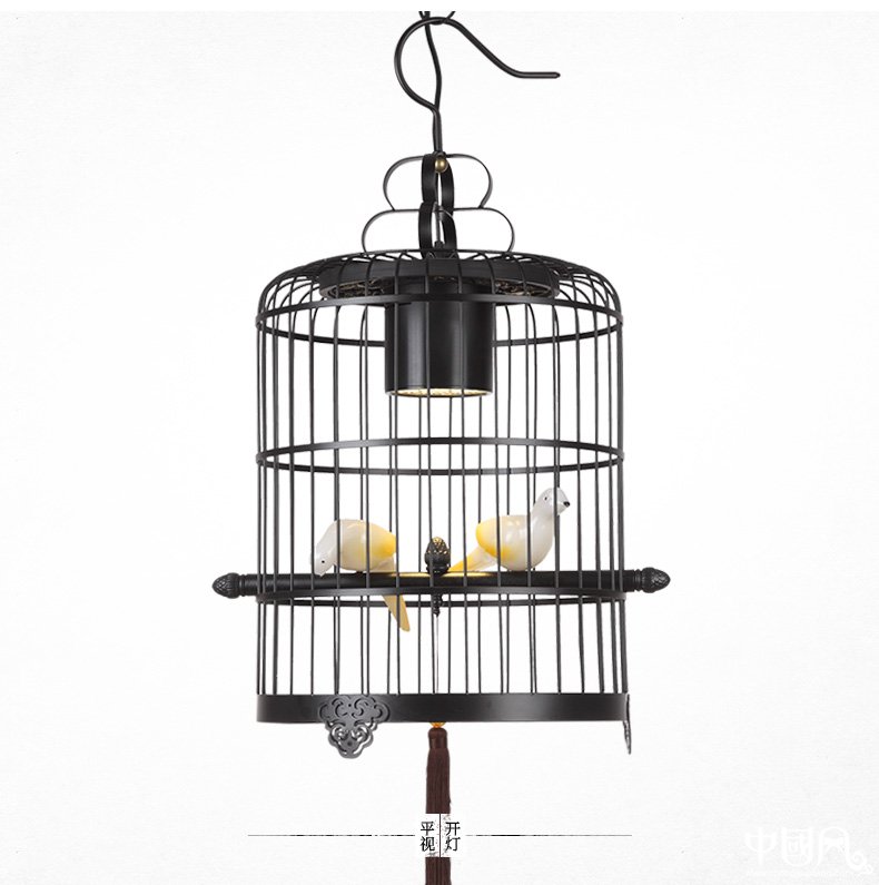 新中式鳥籠吊燈鳥籠燈，家佳樂文學(xué)十足