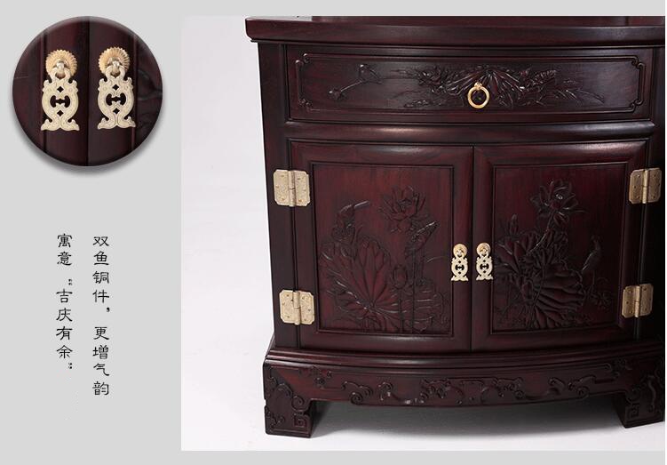 贊比亞血檀彎背荷花大床中式實木家具