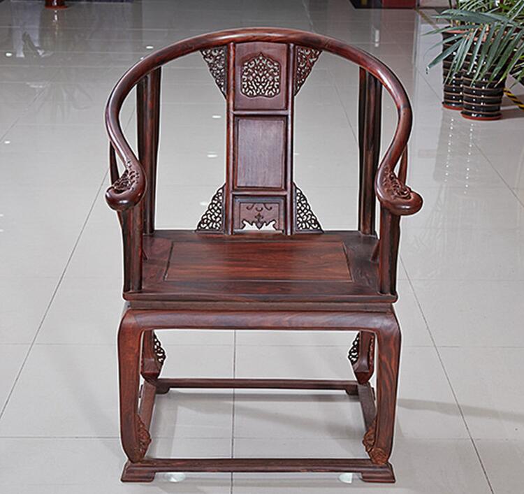 大紅酸枝中式實(shí)木皇宮椅三件套
