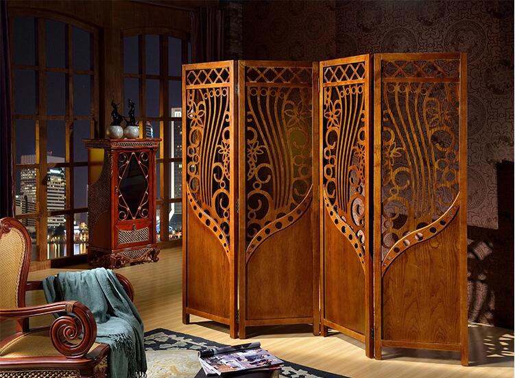 烏金木實(shí)木屏風(fēng)鏤空雕刻屏風(fēng)