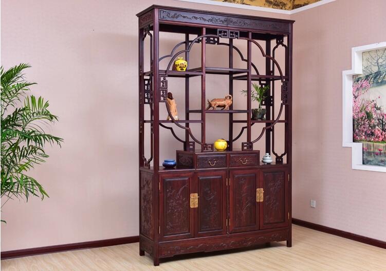 全實木中式大紅酸枝博古架