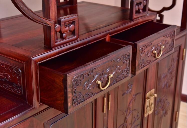 全實木中式大紅酸枝博古架