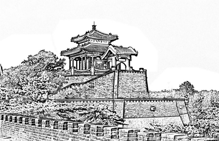 家佳樂文學手繪叢臺亭臺樓閣