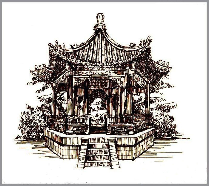 家佳樂文學手繪叢臺亭臺樓閣