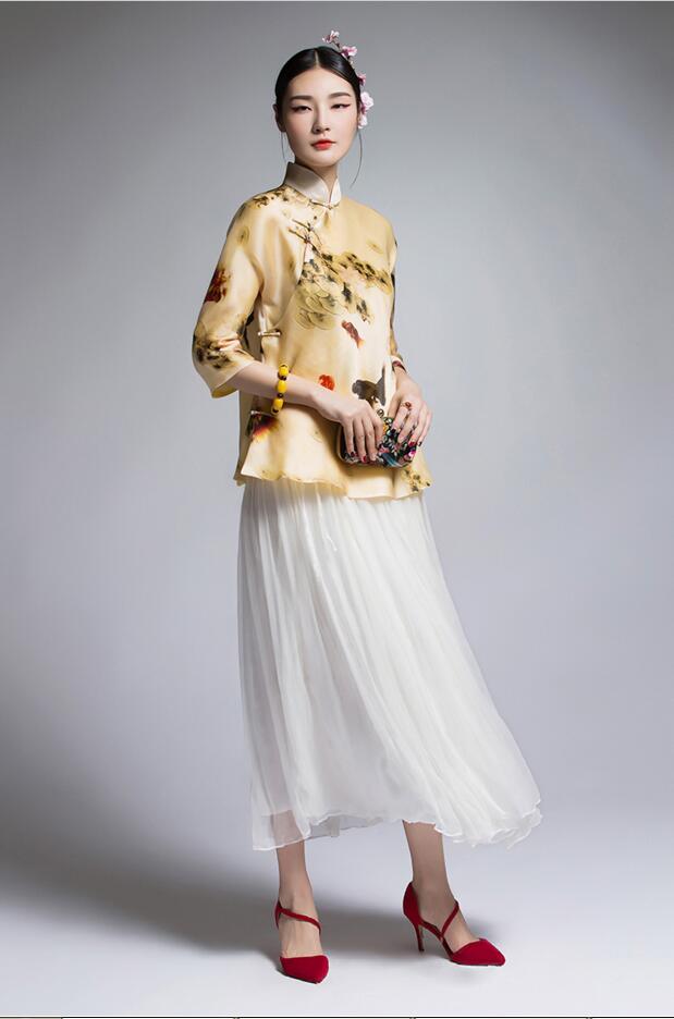 家佳樂(lè)文學(xué)復(fù)古真絲歐根緞?dòng)』ǜ牧继蒲b