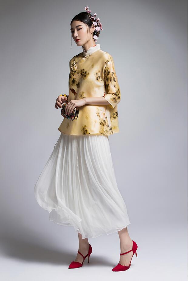 家佳樂(lè)文學(xué)復(fù)古真絲歐根緞?dòng)』ǜ牧继蒲b