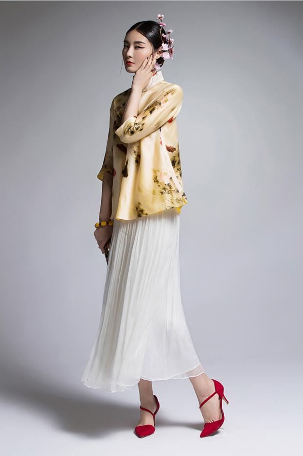 家佳樂(lè)文學(xué)復(fù)古真絲歐根緞?dòng)』ǜ牧继蒲b