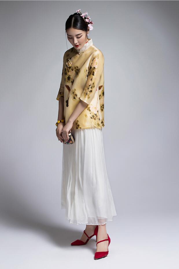 家佳樂(lè)文學(xué)復(fù)古真絲歐根緞?dòng)』ǜ牧继蒲b