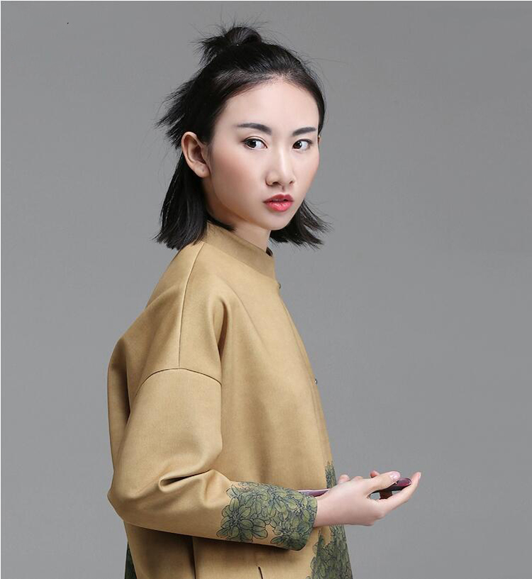 家佳樂文學(xué)立領(lǐng)斜襟落肩袖不對(duì)稱中式改良唐裝