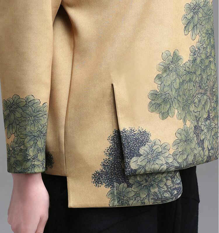 家佳樂文學(xué)立領(lǐng)斜襟落肩袖不對(duì)稱中式改良唐裝