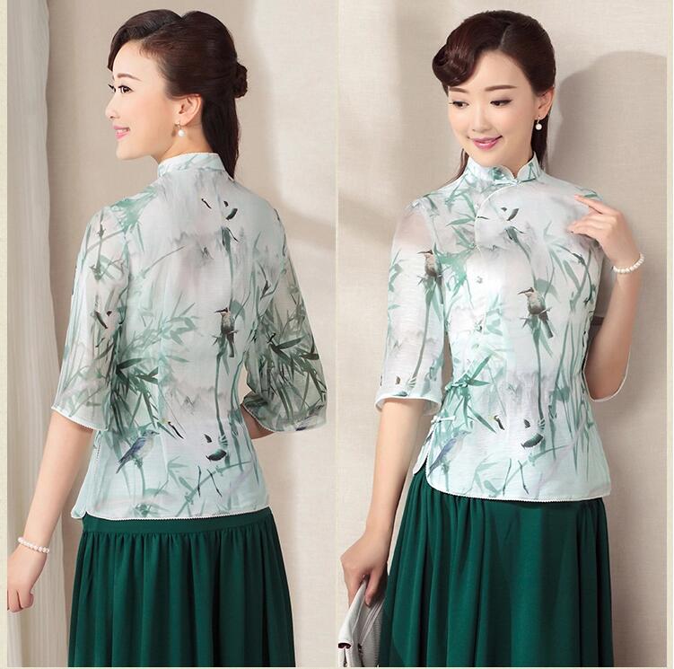 七分袖唐裝家佳樂文學(xué)上衣