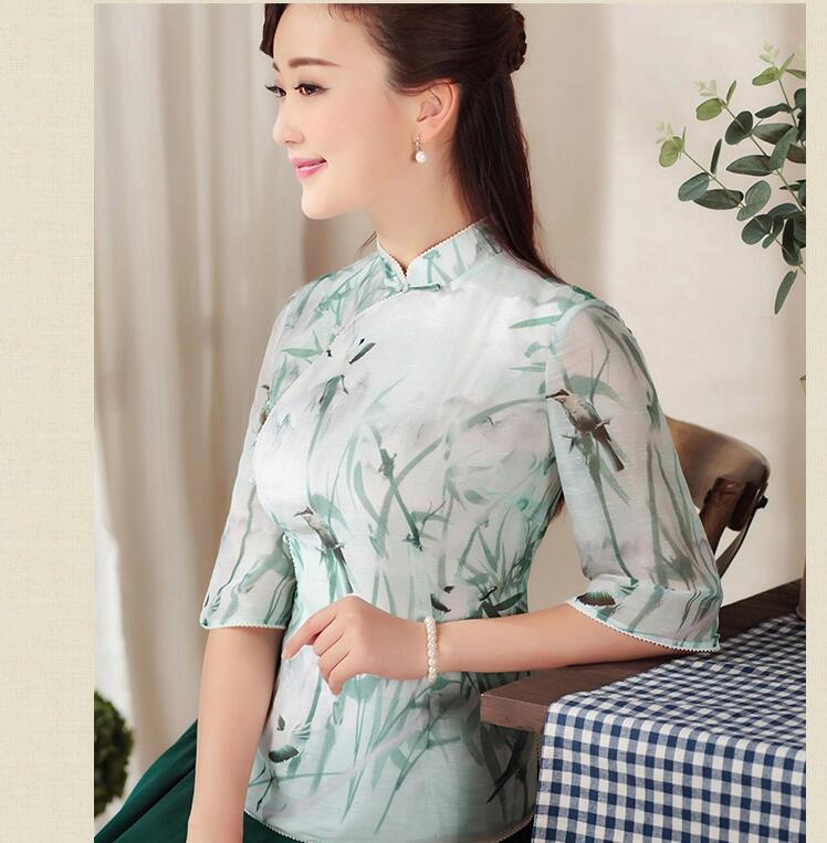 七分袖唐裝家佳樂文學(xué)上衣