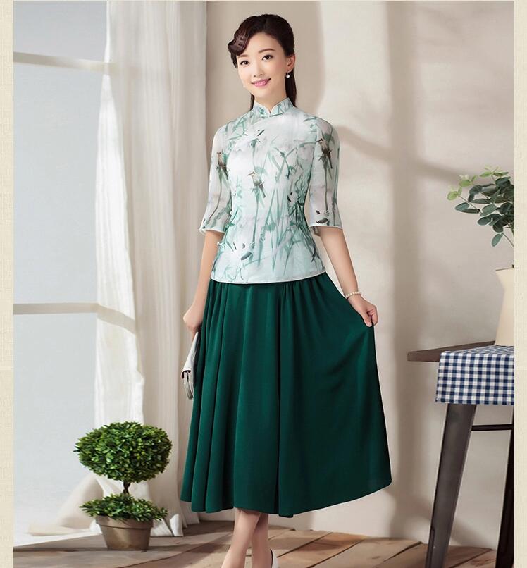 七分袖唐裝家佳樂文學(xué)上衣