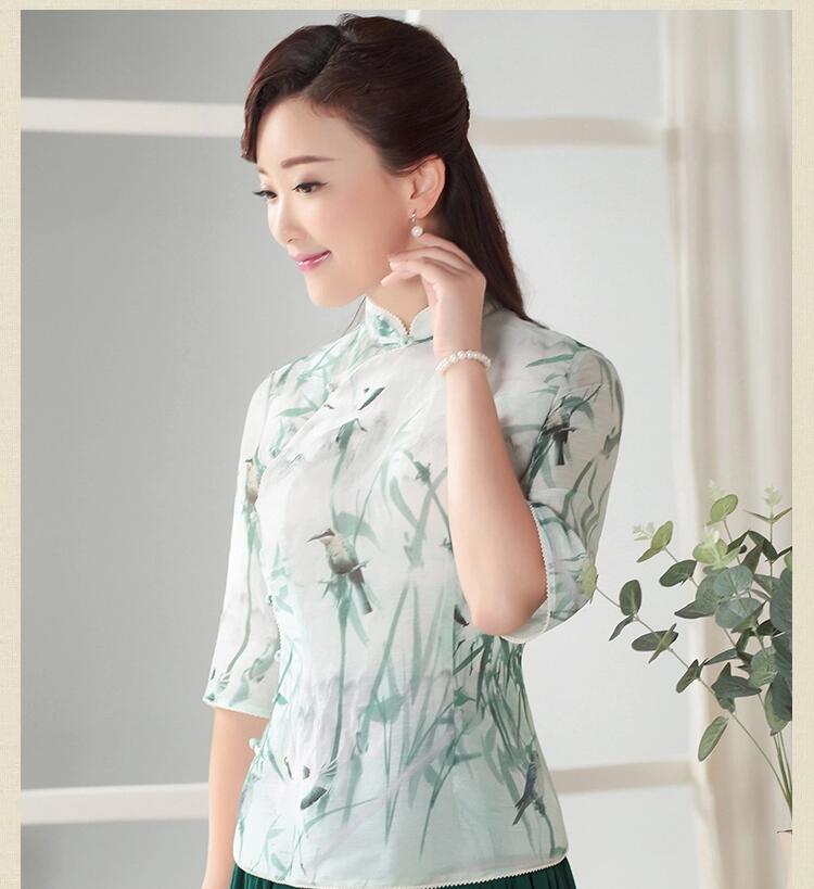 七分袖唐裝家佳樂文學(xué)上衣