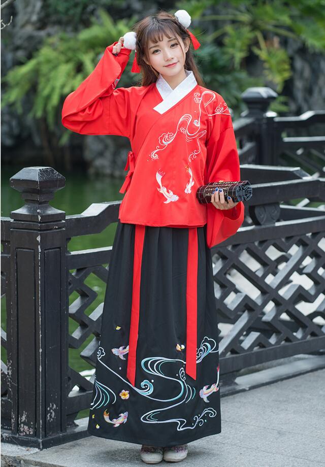 改良家佳樂文學(xué)襖裙刺繡花襦裙古裝圖片