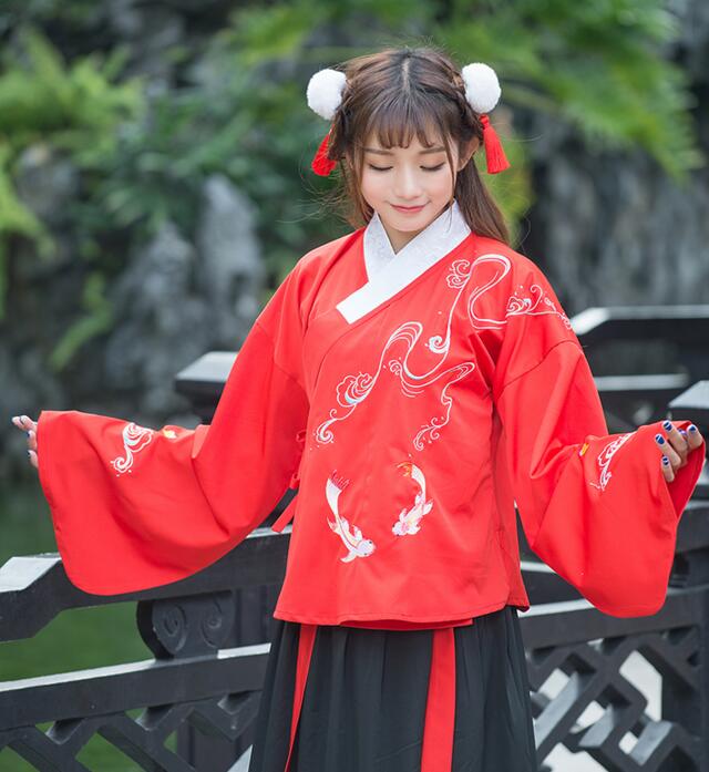 改良家佳樂文學(xué)襖裙刺繡花襦裙古裝圖片