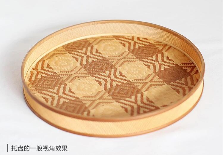 家佳樂文學(xué)家用竹編茶點收納托盤