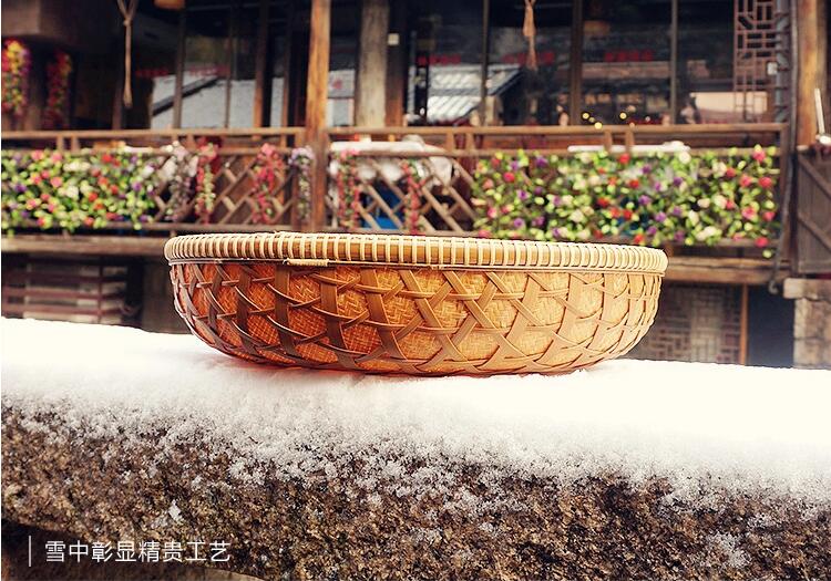 家佳樂文學家用竹編零食收納竹匾