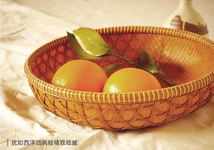 家佳樂文學家用竹編零食收納竹匾