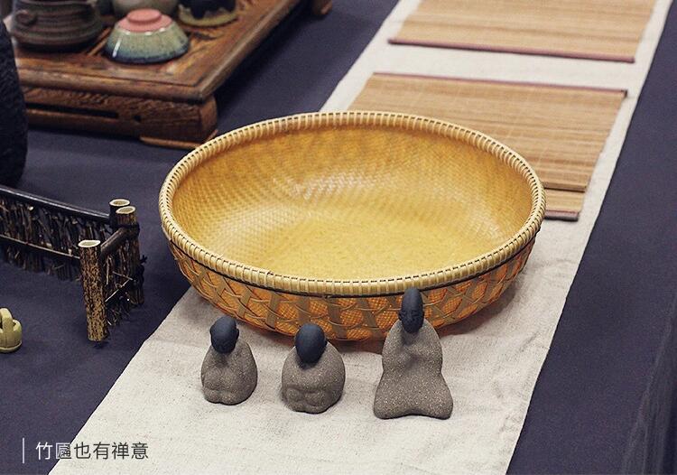 家佳樂文學家用竹編零食收納竹匾