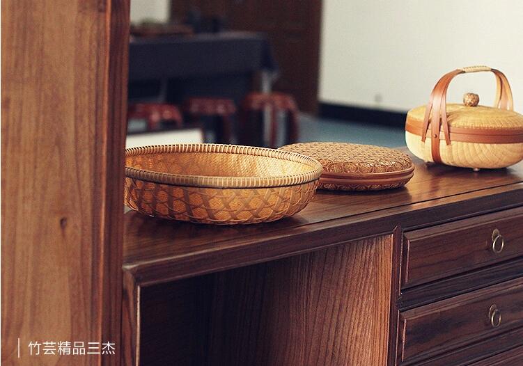 家佳樂文學家用竹編零食收納竹匾