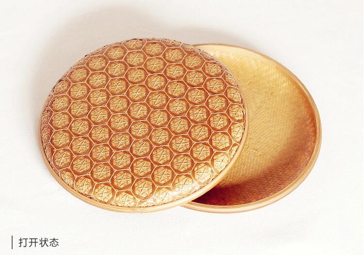 家佳樂文學家用竹編茶點收納雪花簞