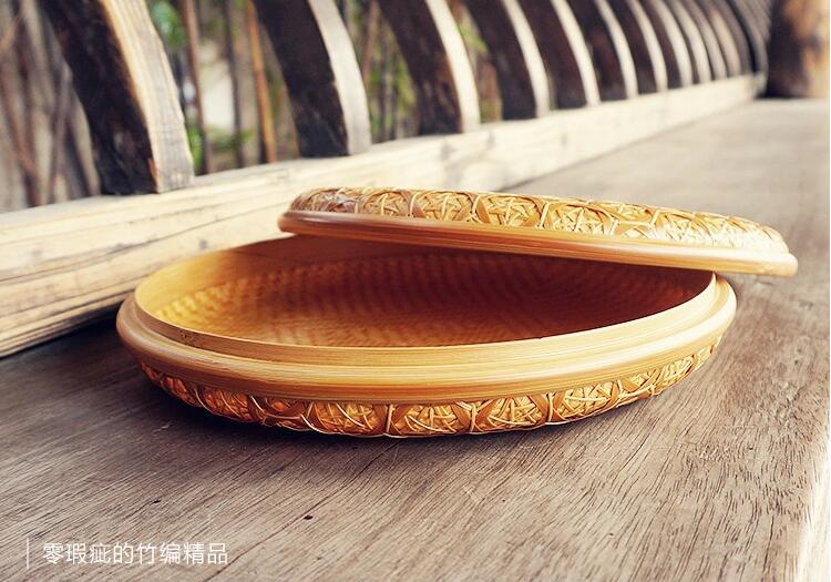 家佳樂文學家用竹編茶點收納雪花簞