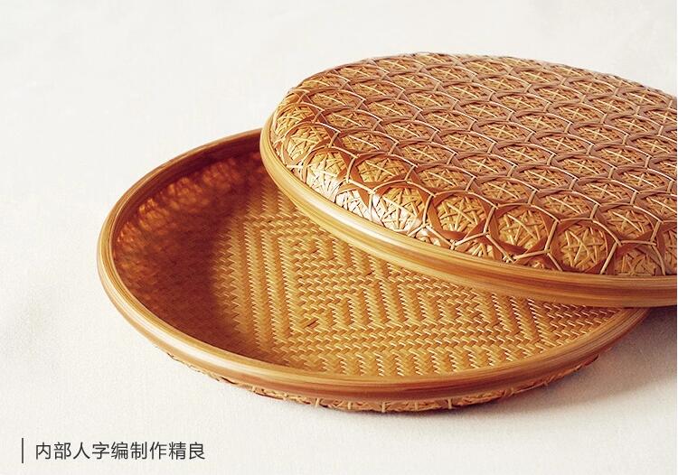 家佳樂文學家用竹編茶點收納雪花簞