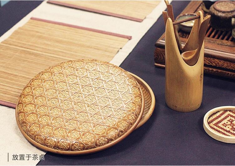 家佳樂文學家用竹編茶點收納雪花簞