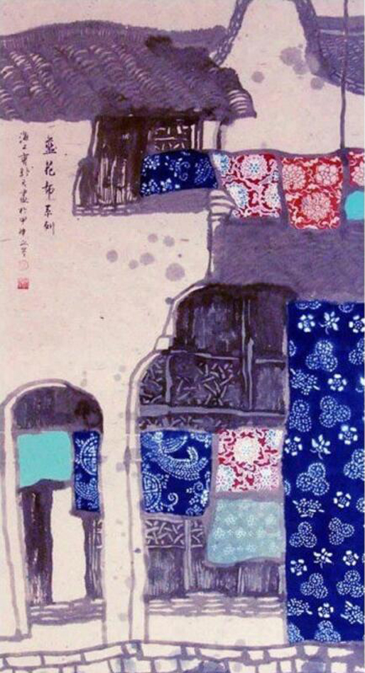 水鄉(xiāng)藍(lán)印花布|曹舒天