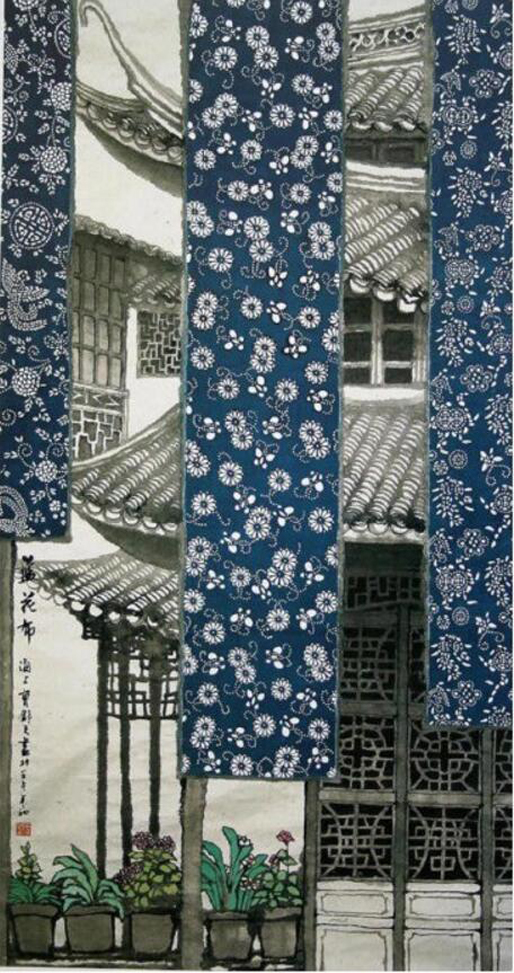 水鄉(xiāng)藍(lán)印花布|曹舒天